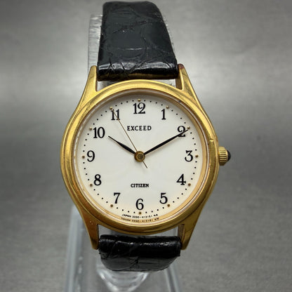 Citizen Exceed Watch Women 24mm White Dial Gold Tone Round 3330-H08410 New Batt0