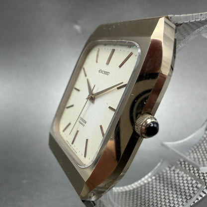 Citizen Exceed Watch Men 29mm Champagne Dial Rose Gold Tone Rectangle 7120 PARTS3