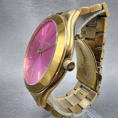 Michael Kors Watch Women 42mm Pink Dial Rose Gold Tone Round MK3264 New Battery3