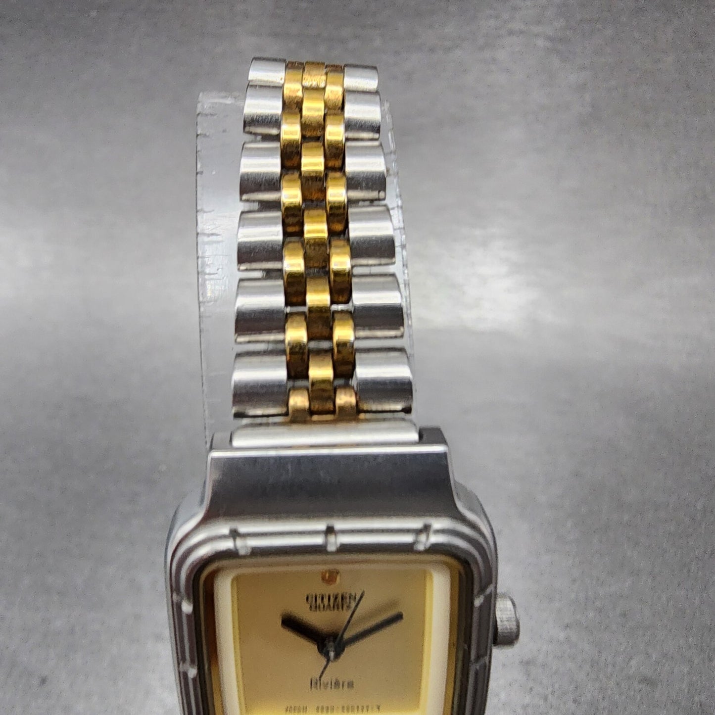 Citizen Watch Women 22mm Champagne Dial Silver Tone Rectangle New Battery4