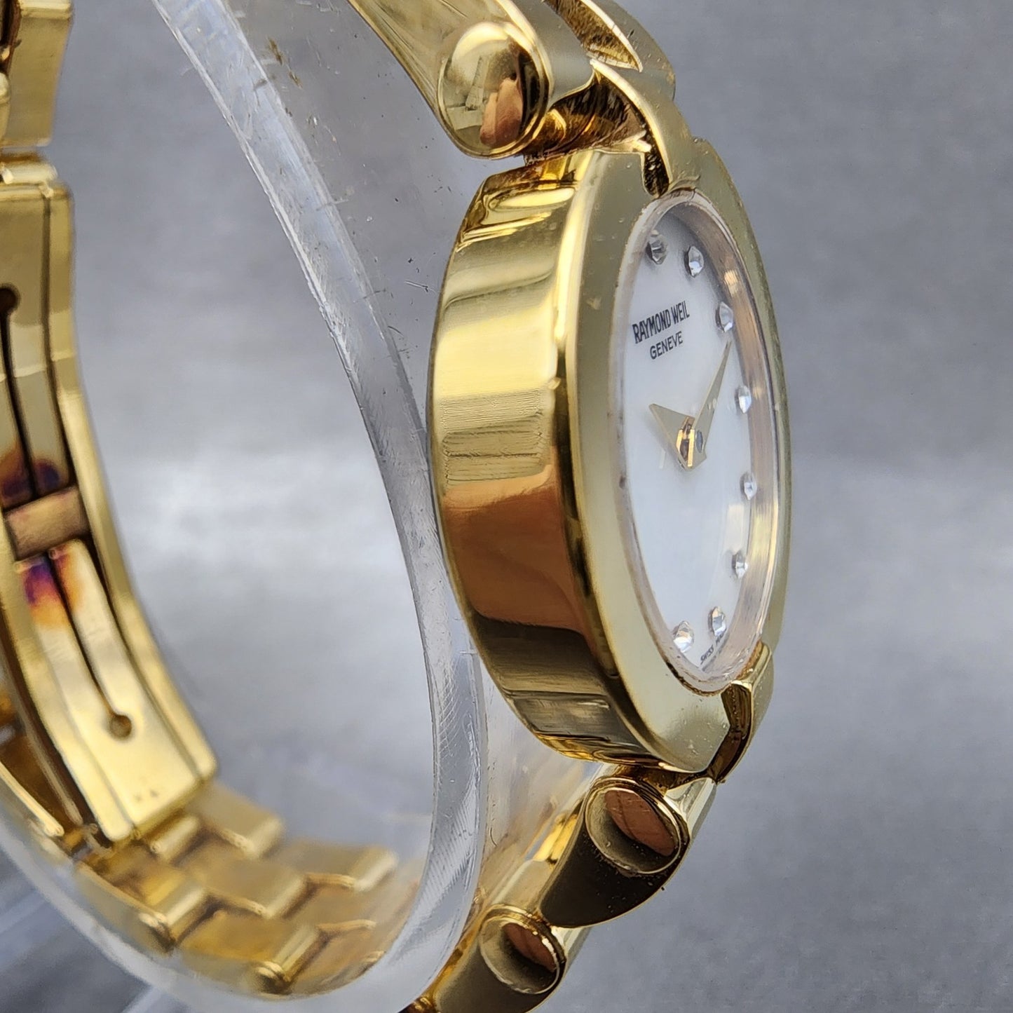 Raymond Weil Watch Women 21mm White Dial Gold Plated 5817 New Battery W/Box3