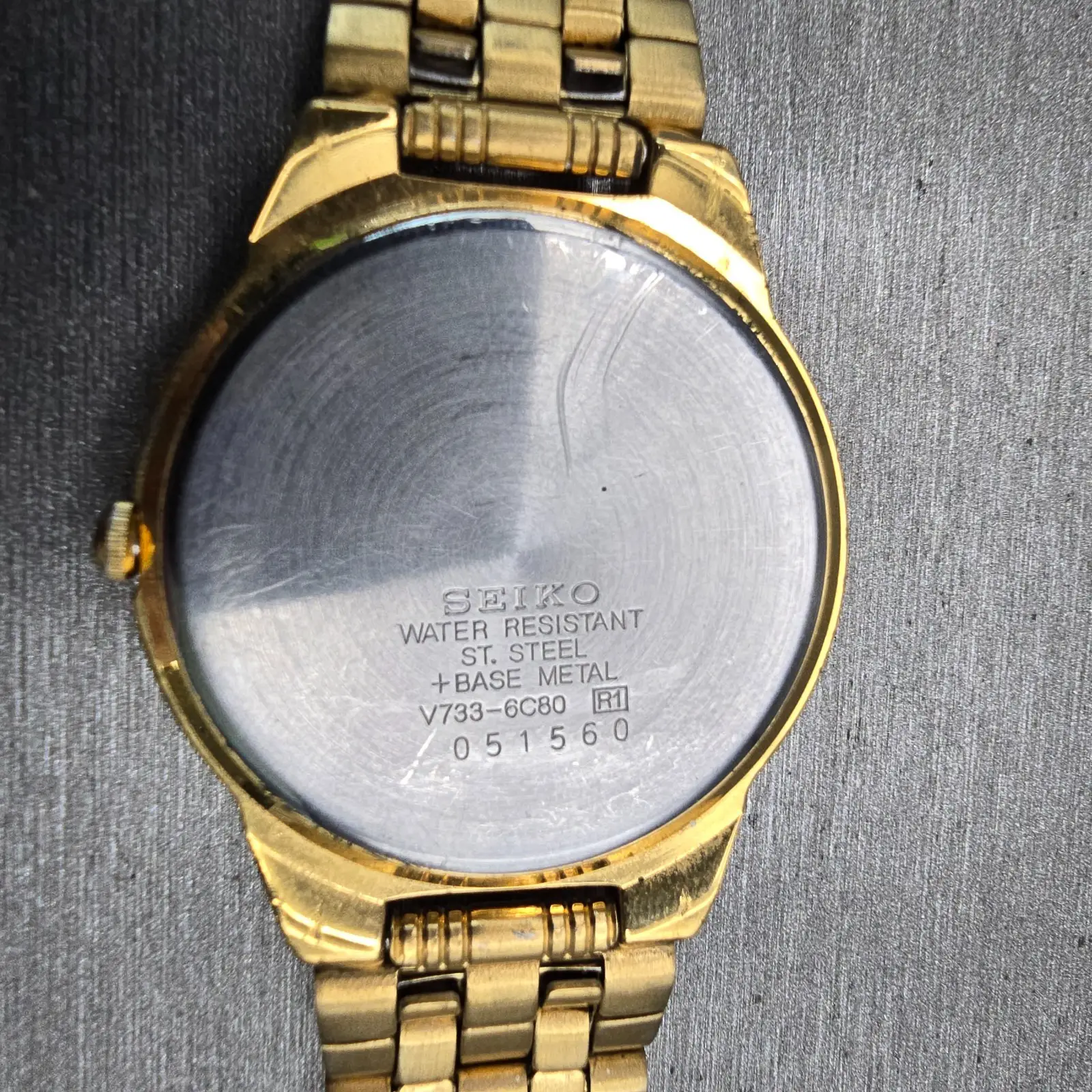 Seiko Watch Men 34mm White Dial Gold Tone Daydate Round V733-6C80 New Battery10