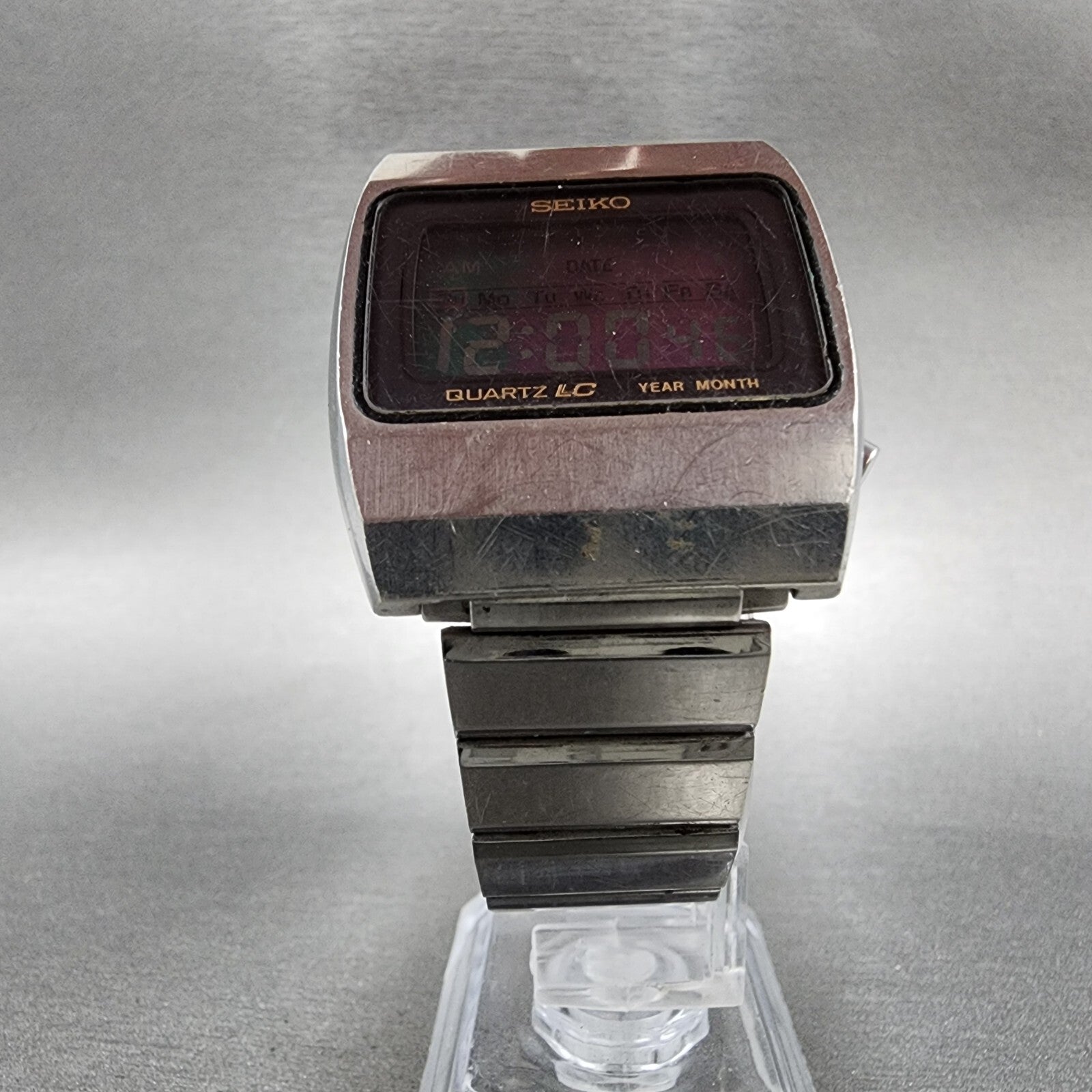Seiko Digital Watch Men 34mm LCD Silver Tone Rectangle M1544019 PARTS6