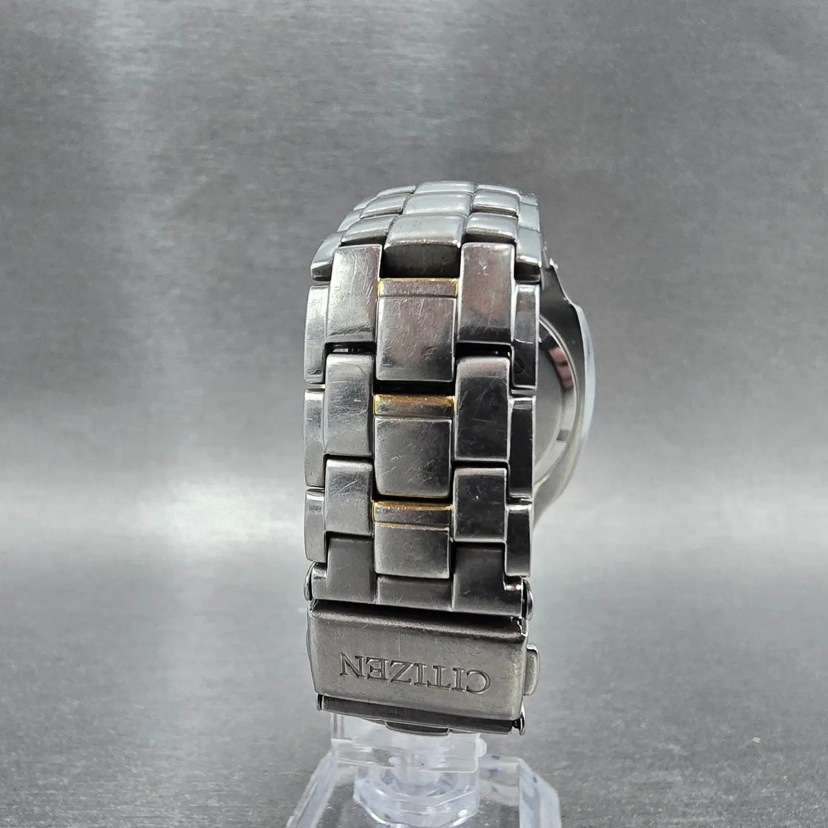 Citizen Eco-Drive Chronograph Watch Men 40mm Black Dial Steel Date H500 PARTS8