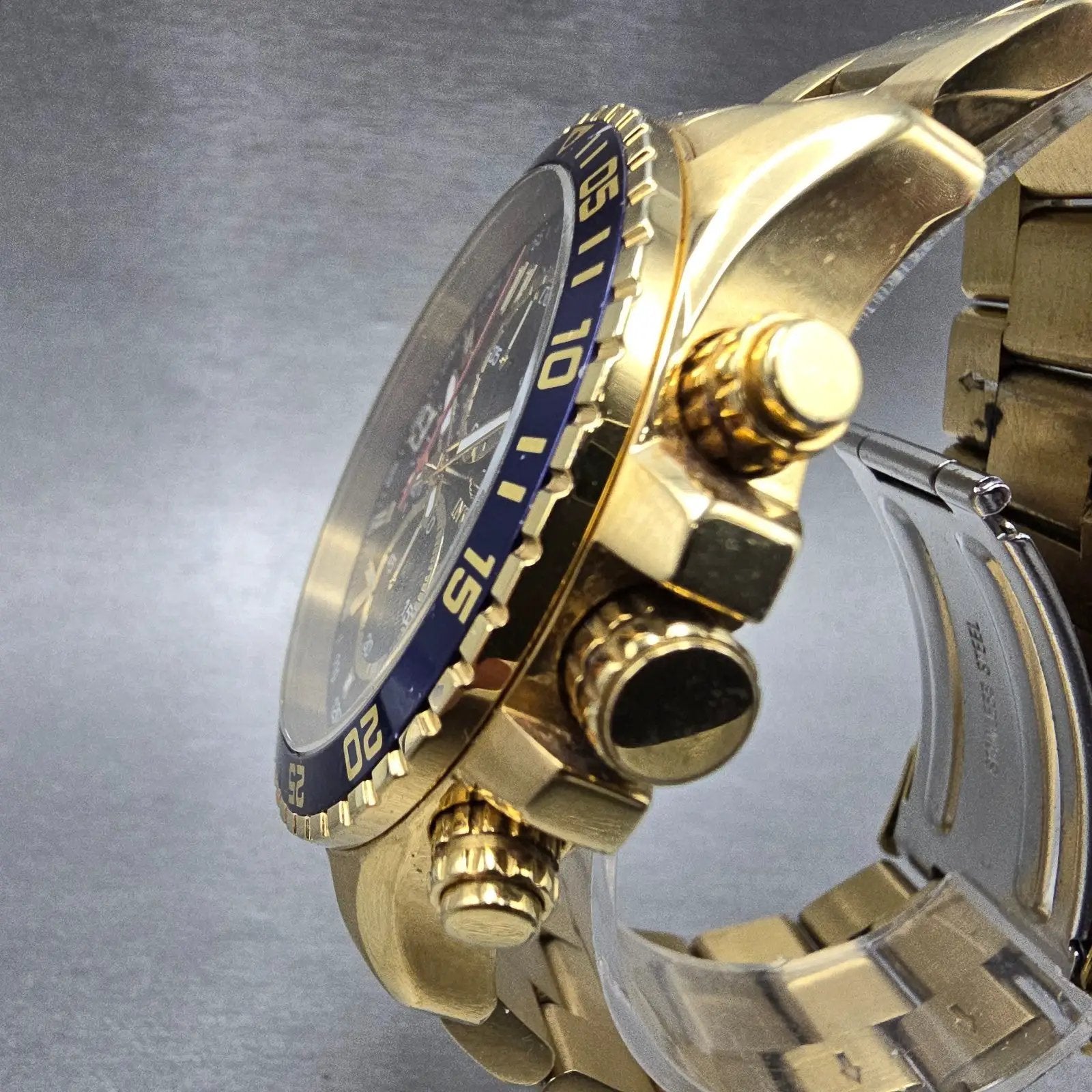 Invicta Specialty Chronograph Dive Watch Men 45mm Purple Dial Gold Tone New Batt2