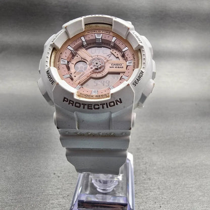 Casio Baby-G BA-100 Watch Women 42mm Rose Gold Dial White Chrono Alarm New Batt7