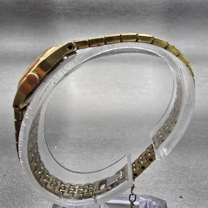 Seiko Watch Women 16mm Gold Dial Gold Tone Oval 2C20-5749 New Battery Vintage6