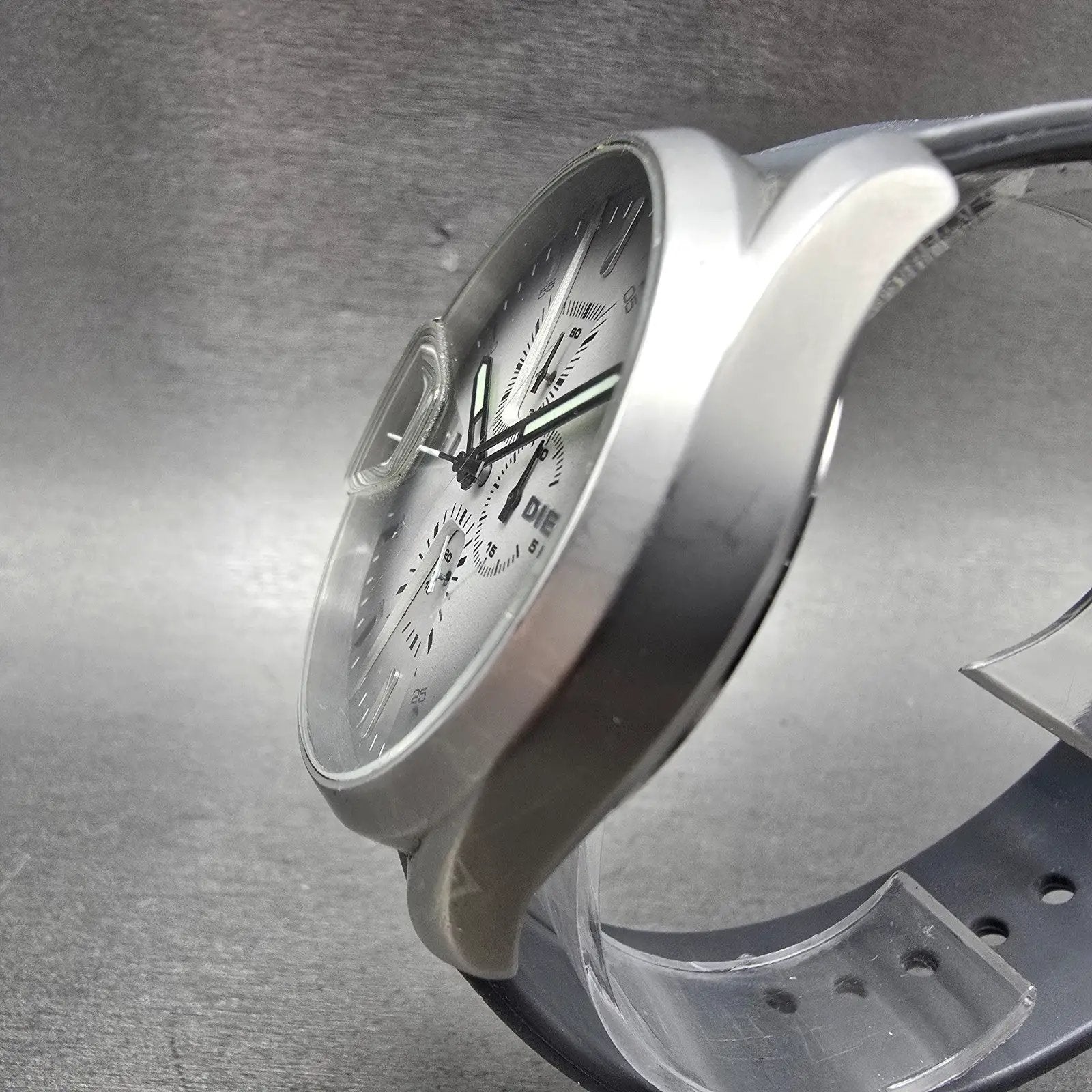 Diesel Men's MS9 watch Men 47mm Gray Dial Silver Tone Date Round DZ-4483 New Bat2
