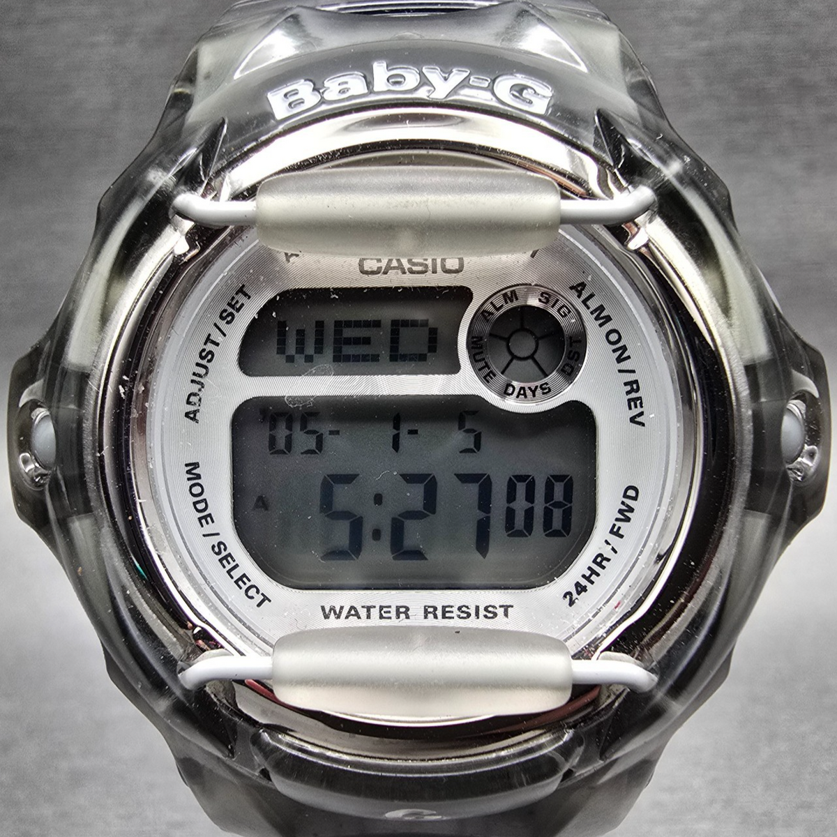 Casio Baby-G BG-169R Watch Women 42mm Silver Gray Chrono Alarm Round New Battery1