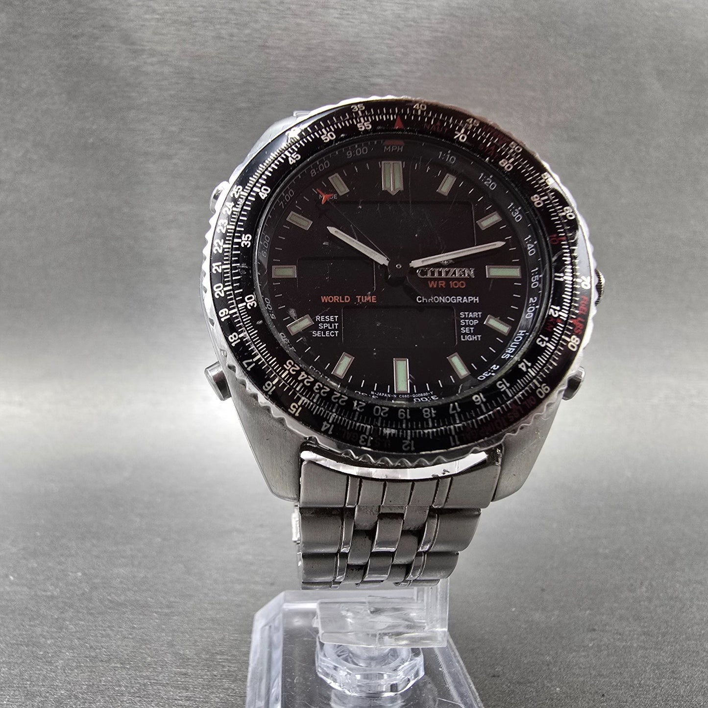 Citizen Promaster Wingman Watch Men 41mm Black Dial Steel Analog Digital PARTS6