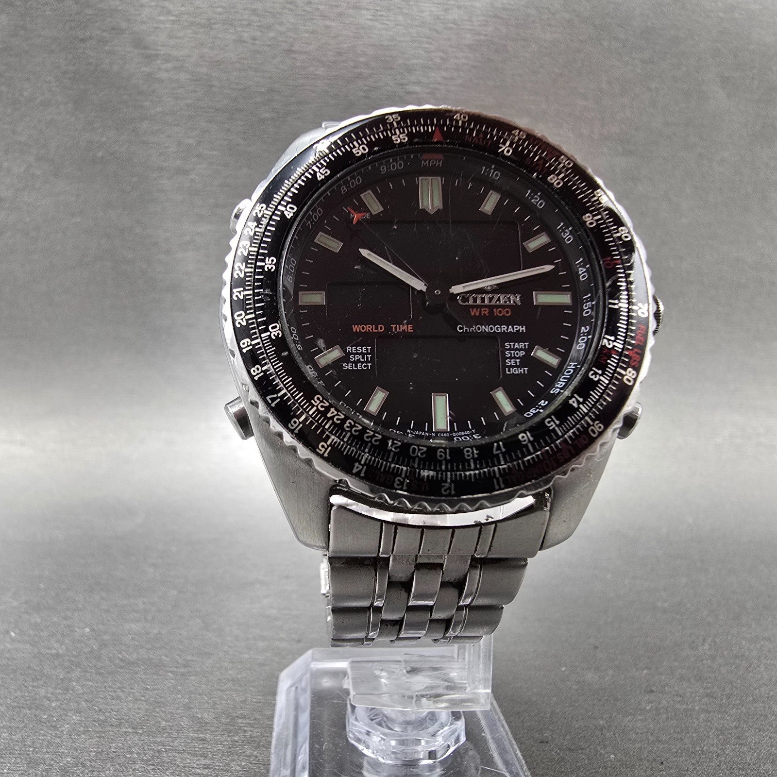 Citizen Promaster Wingman Watch Men 41mm Black Dial Steel Analog Digital PARTS6
