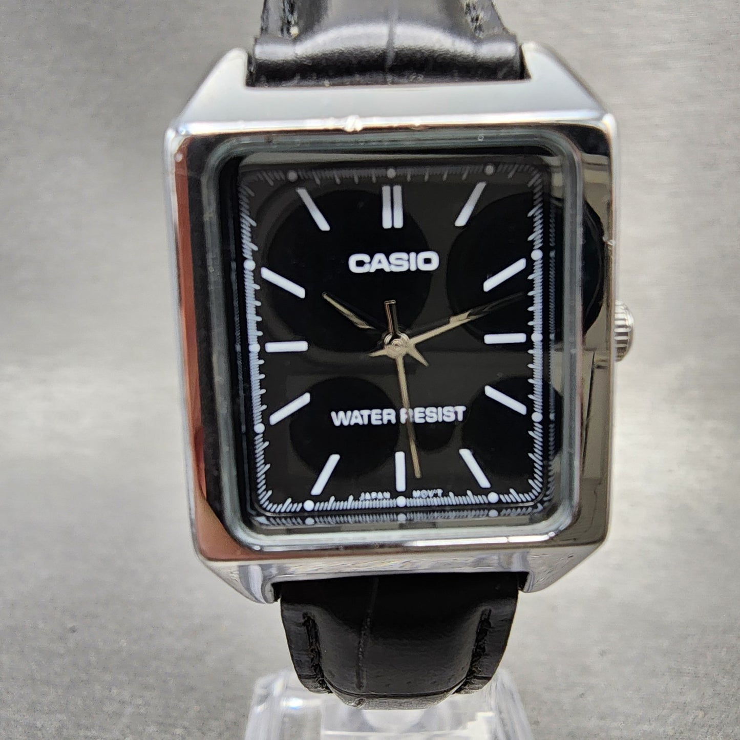 Casio Tank Watch Women 22mm Black Dial Silver Tone Rectangle LTPV007 NewBattery1