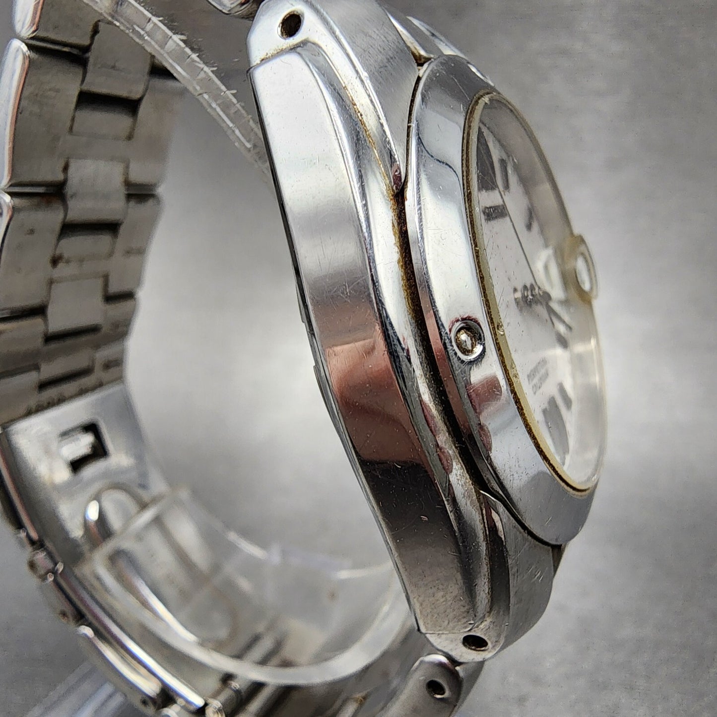 Seiko Perpetual Calendar Watch Men 39mm White Dial Silver Tone 8f320010 PARTS4