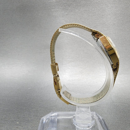 Seiko Watch Women 16mm Chapagne Dial Gold Tone Manual Hexagon 115199 Runs8