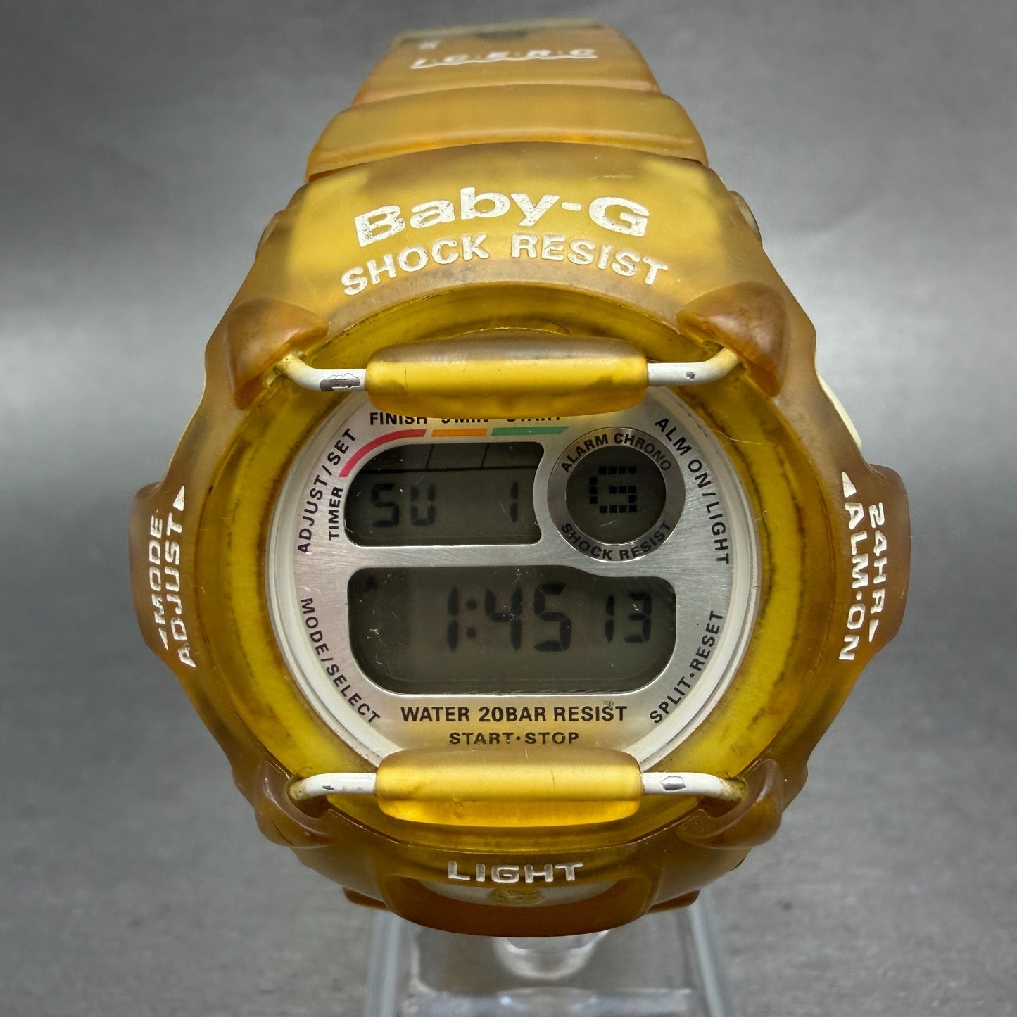 Casio Baby-G Watch Women 43mm Digital Clear Alarm Chrono BG-370 New Battery0