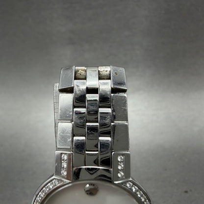 Movado Faceto Watch Women 25mm MOP Dial Steel Diamonds Round 0605146 New Battery4