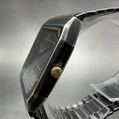 Seiko Analog Digital Watch Men 28mm Black Gold Alarm Chrono H601-5179 PARTS3