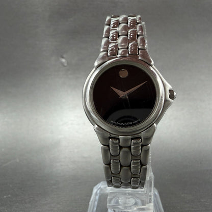 Movado Museum Watch Women 25mm Black Dial Steel Round 84-E4-9823 New Battery5
