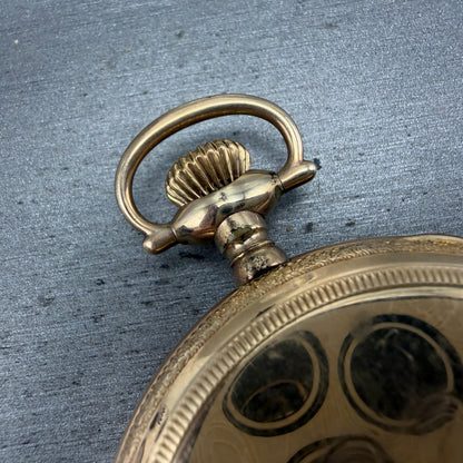 C.D.Peacock Elgin Pocket Watch 51.5mm White Dial Gold Filled Grade Runs7