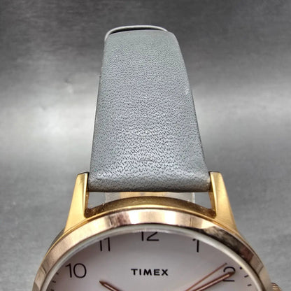 Timex Waterbury Classic Watch Women 36mm White Dial Rose Gold Date Round New Bat5