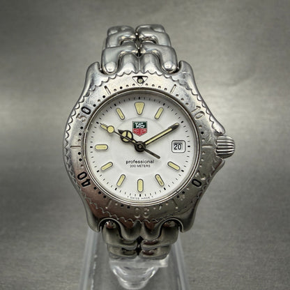 Tag Heuer Professional Dive Watch Women 28mm White Dial Steel Date WG1310 NewBat0