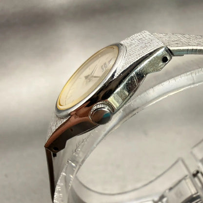 Seiko Watch Women 17mm Silver Dial Silver Tone Oval 2P20-0329 New Battery VTG2