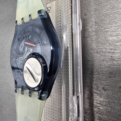Swatch Black Sheep Watch Men 34mm Blue Dial Blue Case GN150 New Battery NOS11