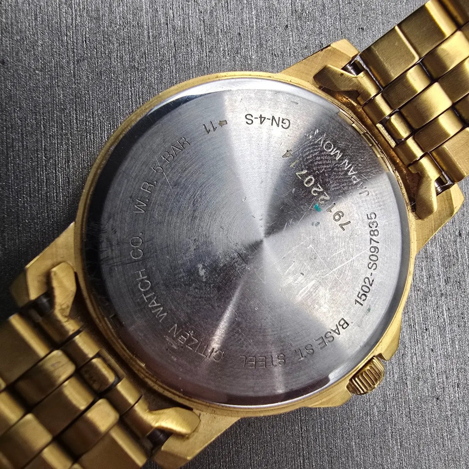 Citizen Watch Men 41mm Gold Dial Gold Tone Daydate Round 1502-S097835 New Batt10