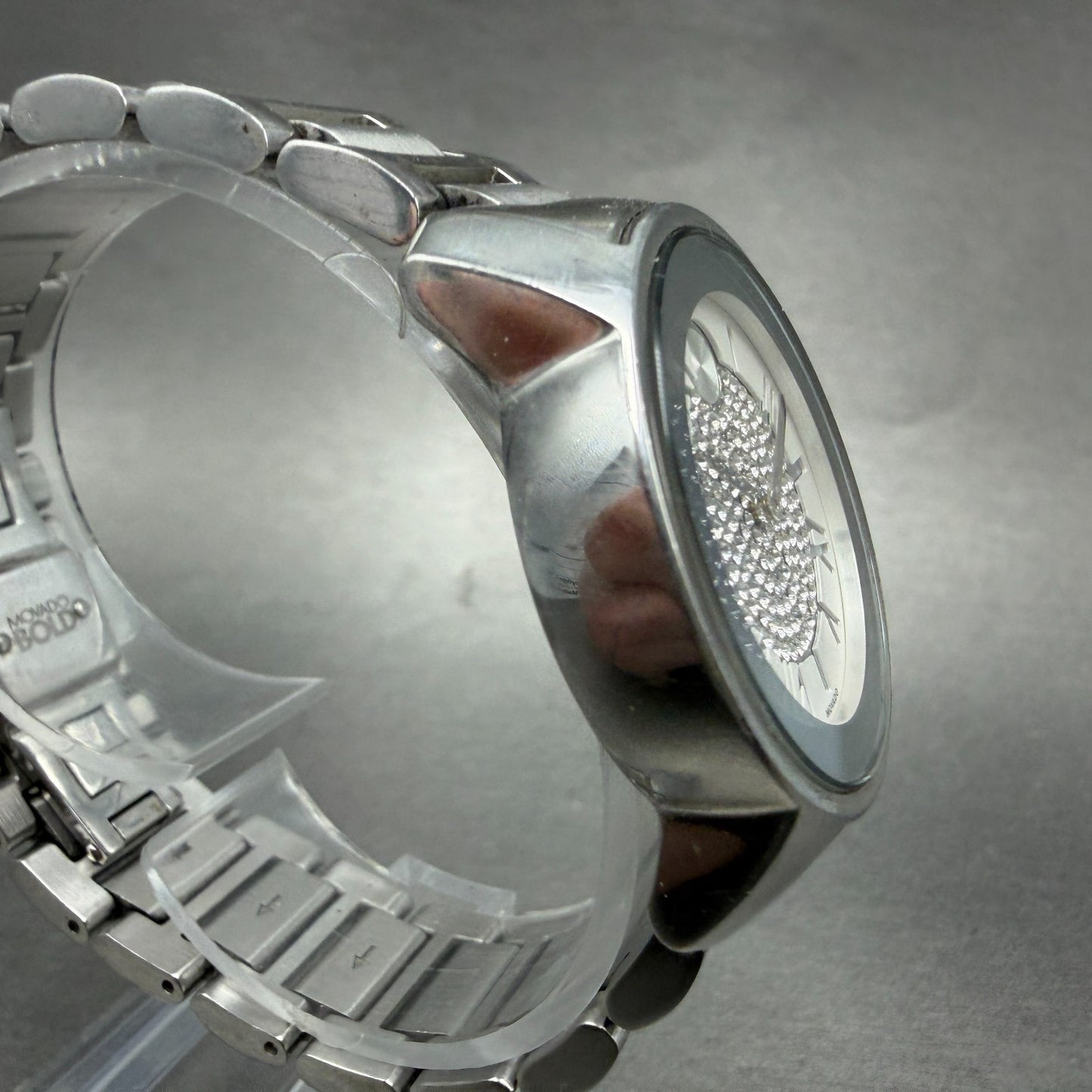 Movado Bold Watch Women 32mm Silver Dial Silver Tone Round 01.3.14.6125 New Batt3