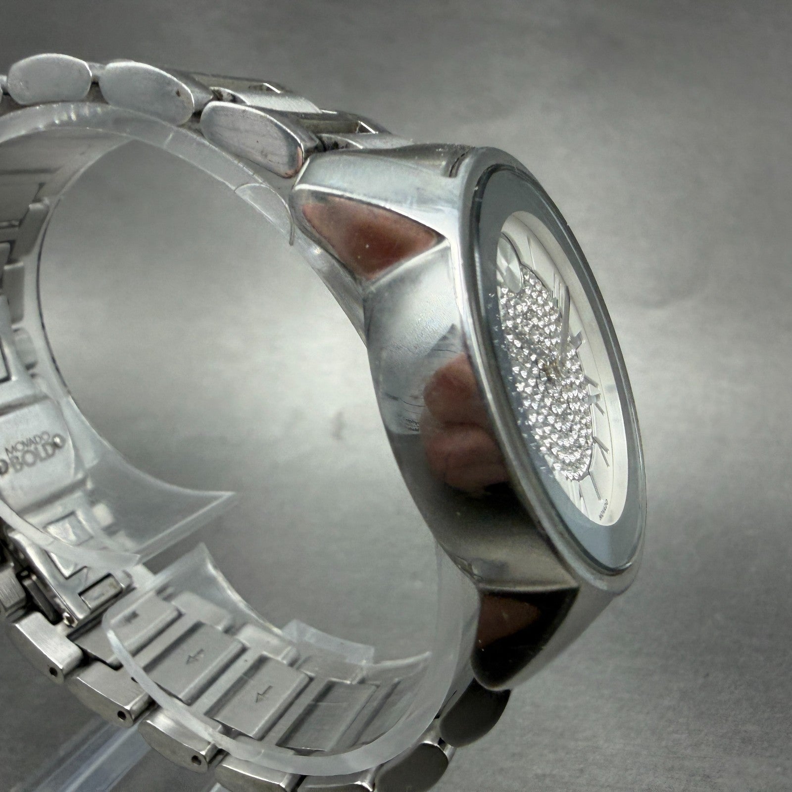 Movado Bold Watch Women 32mm Silver Dial Silver Tone Round 01.3.14.6125 New Batt3