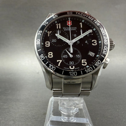 Victorinox Swiss Army Chrono Classic Watch Men 40mm Black Dial Steel Date NewBat5