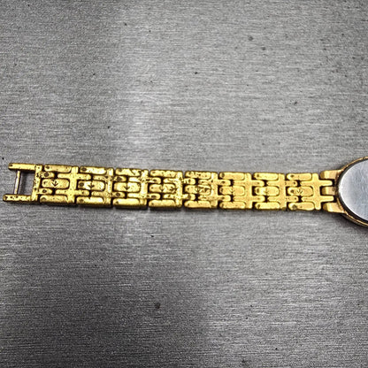 Seiko Watch Women 17mm White Dial Gold Tone Oval V400-1019 New Battery Vintage11