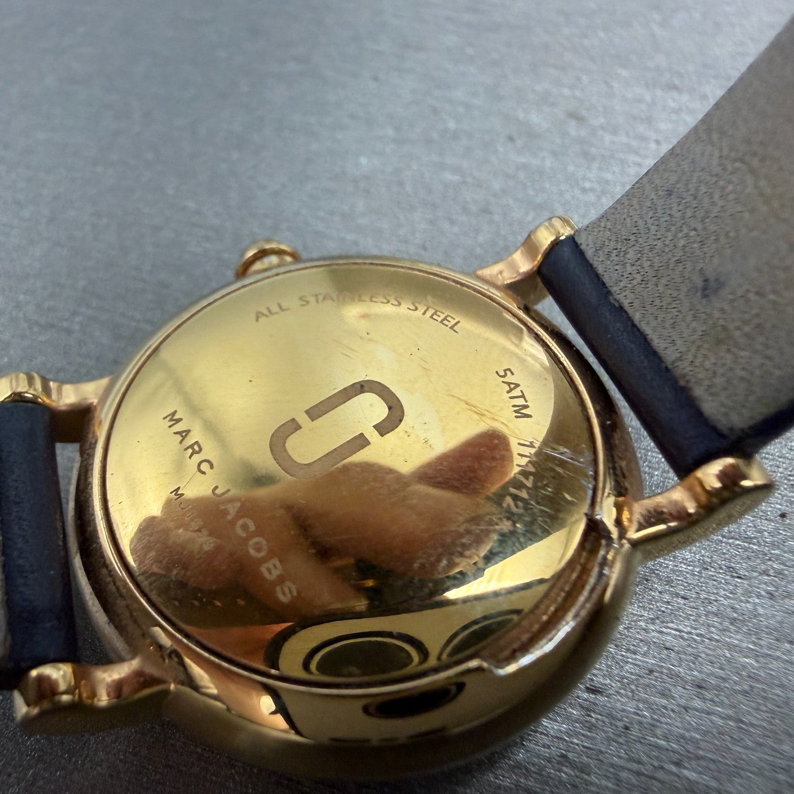 Marc Jacobs Roxy Watch Women 29mm Blue Dial Rose Gold Tone MJ1539 New Battery9