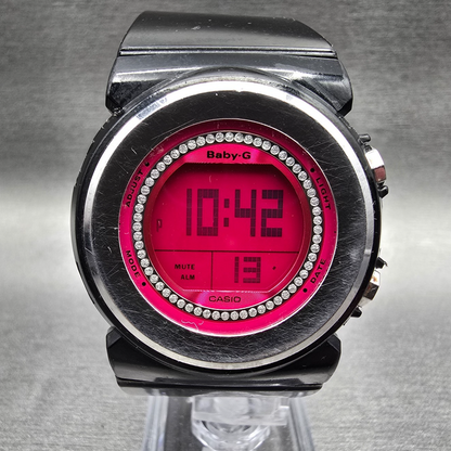 Casio Baby-G BGD-102 Watch Women 38mm Pink Dial Black Chrono Alarm New Battery0