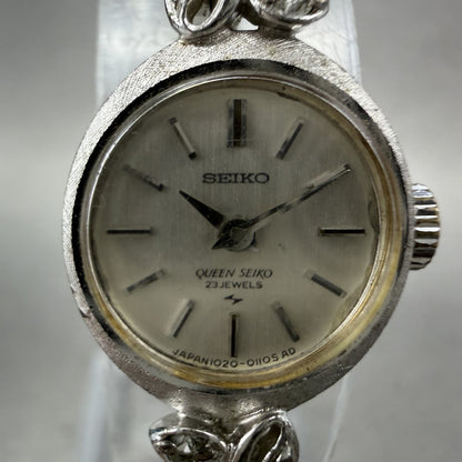 Seiko Queen Seiko Watch Women 16mm Silver Dial Silver Tone Manual 10200040 Runs1