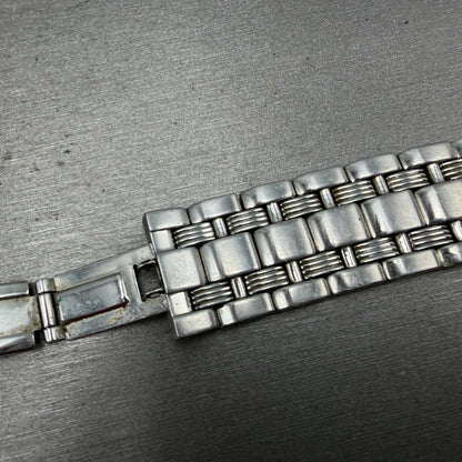 Seiko Watch Men 39mm Black Dial Silver Tone Daydate 24 Hour 5Y66-0AA0 NewBattery14