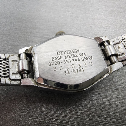 Citizen CQ Watch Women 17mm Silver Dial Silver Tone 3220891244 New Battery9