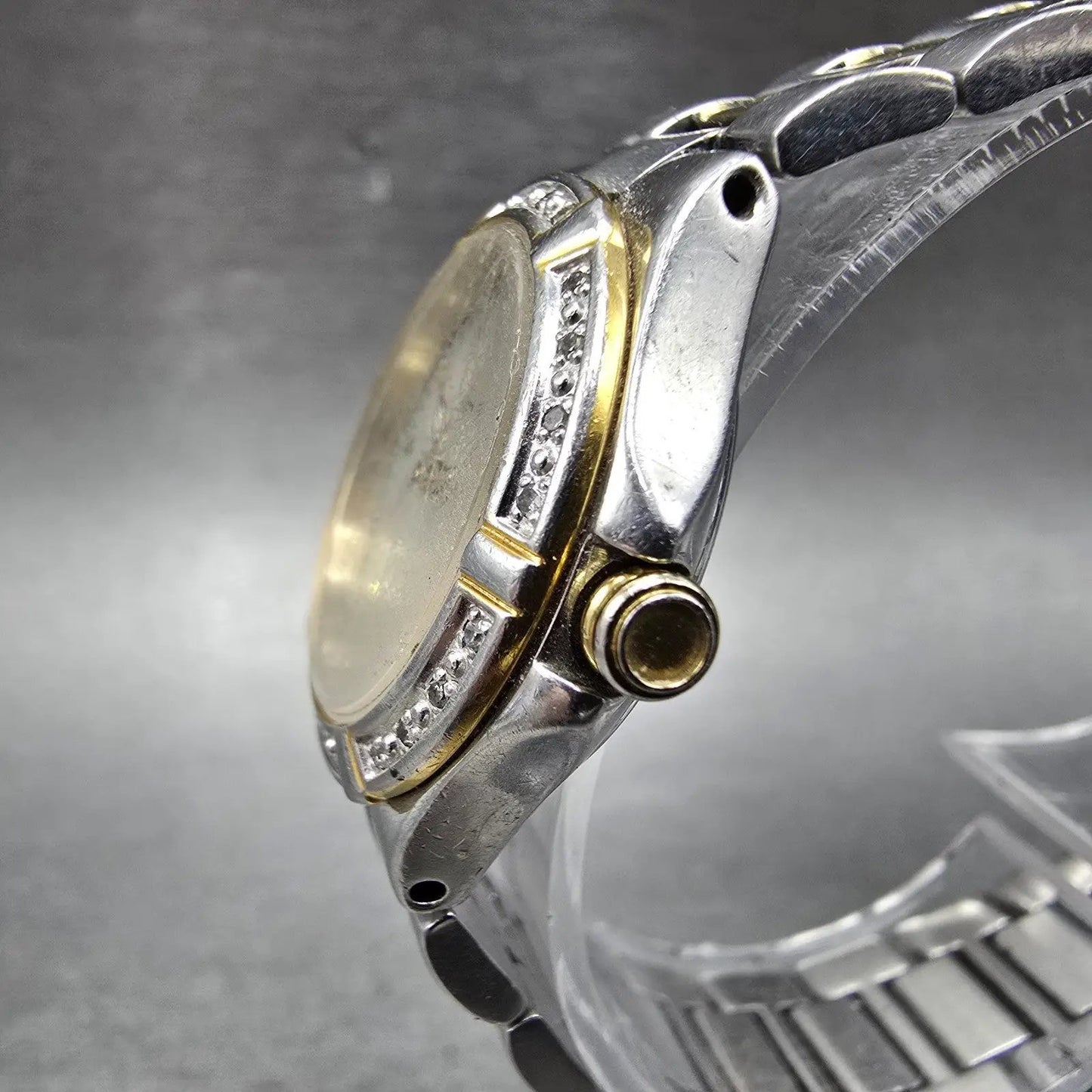 Citizen Eco-Drive Watch Women 27mm MOP Dial Two Tone Gemmed E011-S044235 Works K3