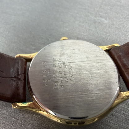 Seiko Watch Women 28mm Gold Dial Gold Tone Round 4N00-0720 New Battery Vintage9