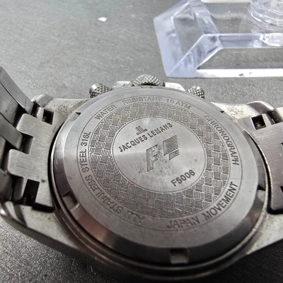 Jacques Lemans Formula 1 Chronograph Watch Women 36mm Black Dial Steel New Batt9