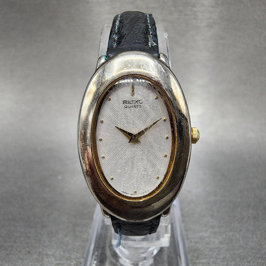 Seiko Watch Women 20mm Silver Dial Silver Tone Oval 4n005699 New Battery0