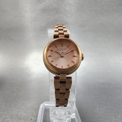 Margaret Howell Watch Women 21mm White Dial Rose Gold Tone Round New Battery6