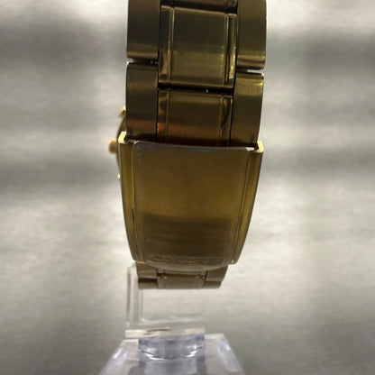 Seiko Chronograph Watch Men 39mm Champagne Dial Gold Tone Date V657-7100 New Bat7