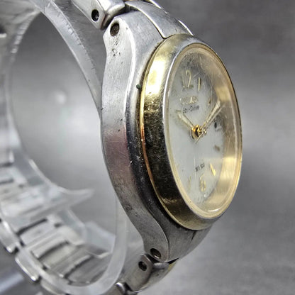 Citizen Eco-Drive Watch Women 25mm White Dial Two Tone Date E011-S039967 Works P3