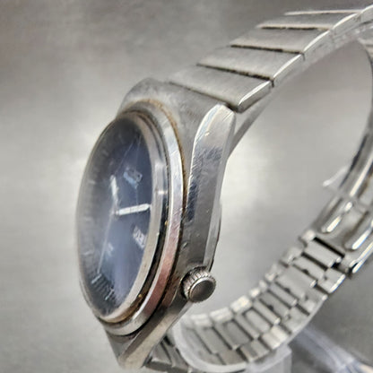 Seiko SQ Watch Men 35mm Blue Dial Silver Tone Daydate 7546-8200 New Battery