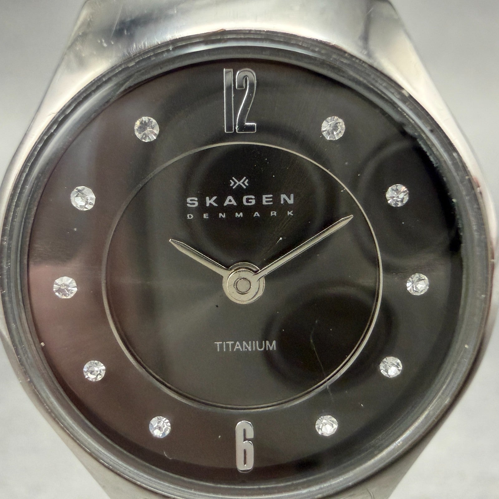 Skagen Watch Women 24mm Black Dial Titanium Mesh Band 233XSTTM New Battery1