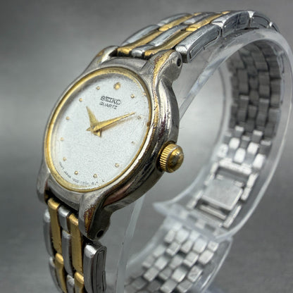 Seiko Watch Women 20mm Silver Dial Two Tone Round Vintage 1N00-0G69 New Battery32