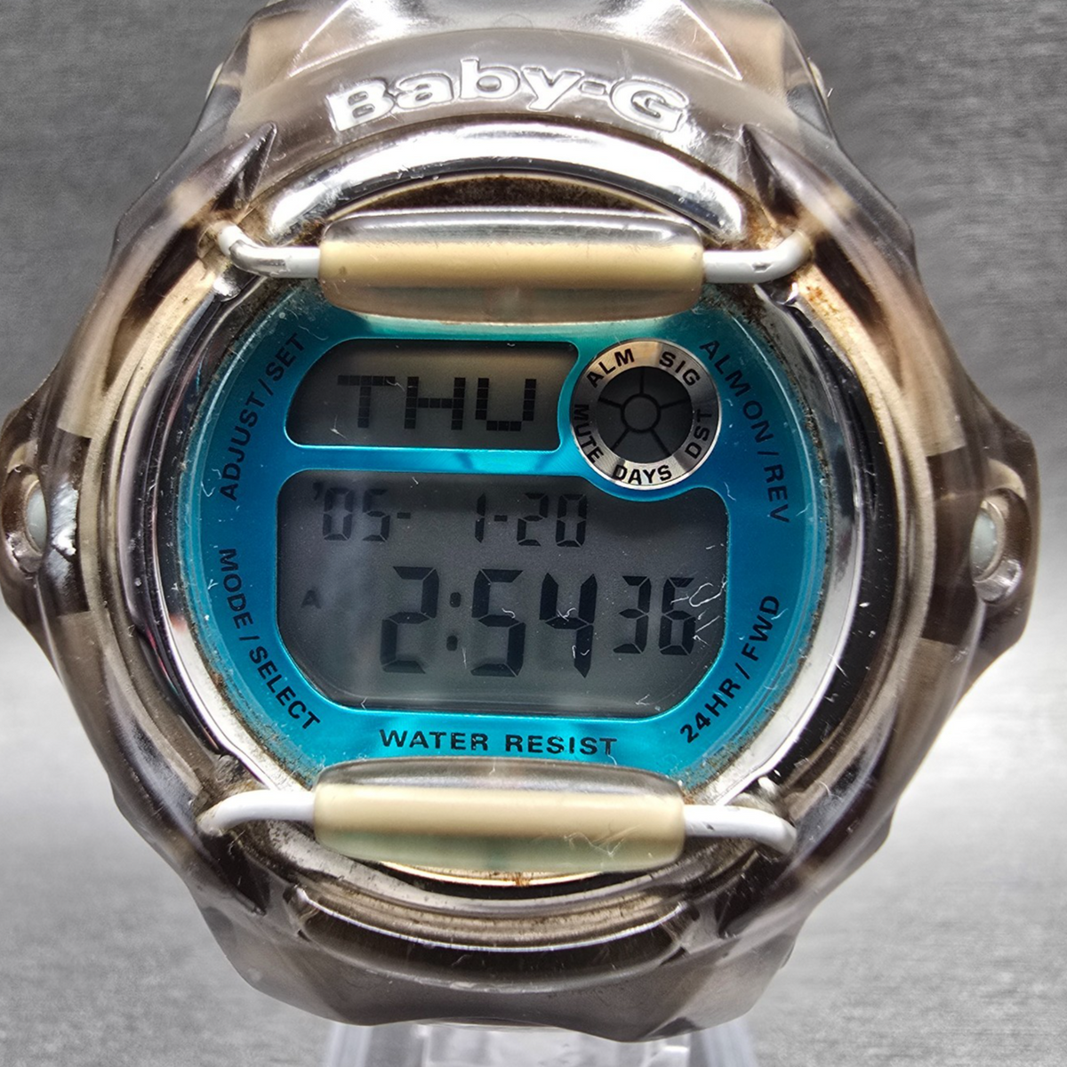Casio Baby-G BG-169R Watch Women 44mm Blue Dial Gray Chrono Alarm New Battery1
