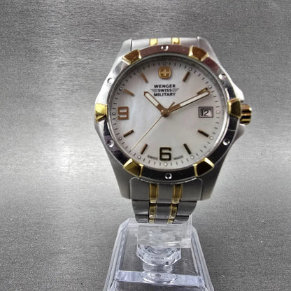Wenger Swiss Military Watch Women 33mm MOP Dial Two Tone Date 79093 New Battery6