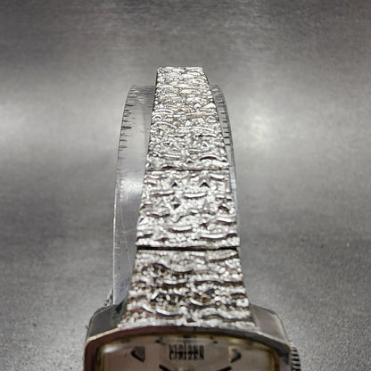 Citizen Watch Women 22mm Silver Dial Gold Plated Rectangle Manual Wind Runs4